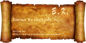 Barna Krisztián névjegykártya